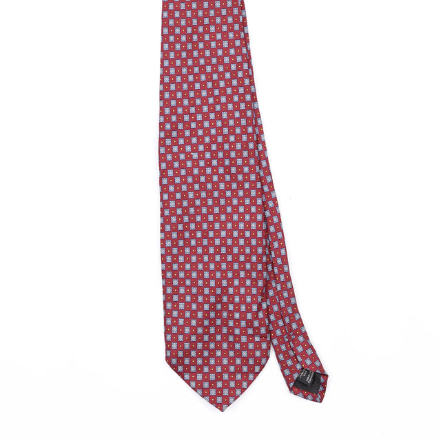 Front Front Detail of Vintage Jos. A. Bank Foulard Geometric Patterned Tie