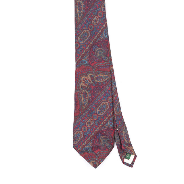 Front Front Detail of Vintage 1990's Tom James Paisley Patterned Tie