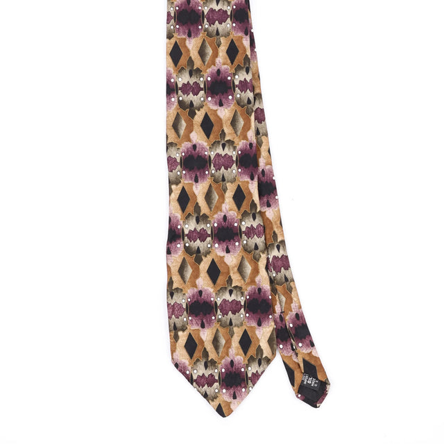 Front Front Detail of Vintage 1990's Geometric Patterned Tie