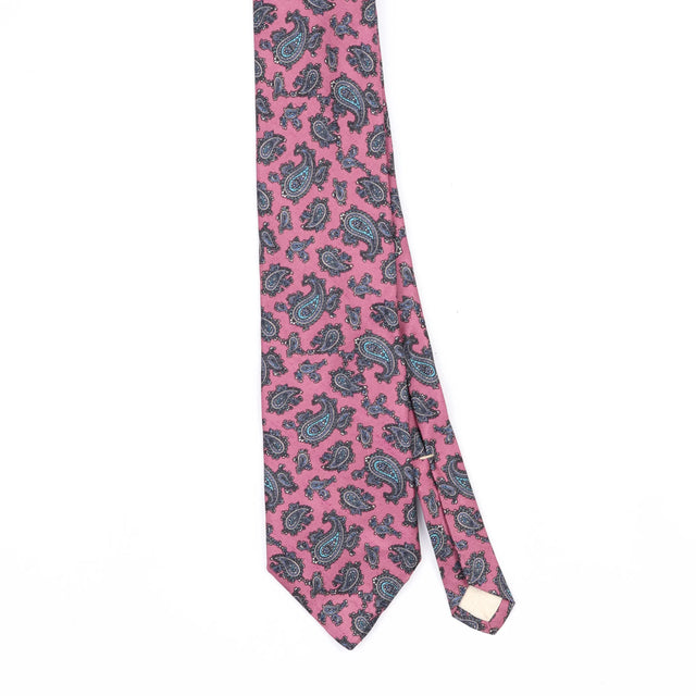 Front Front Detail of Vintage 1990's Paisley Patterned Tie