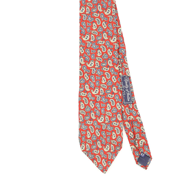 Front Front Detail of Vintage 1990's Paisley Patterned Tie