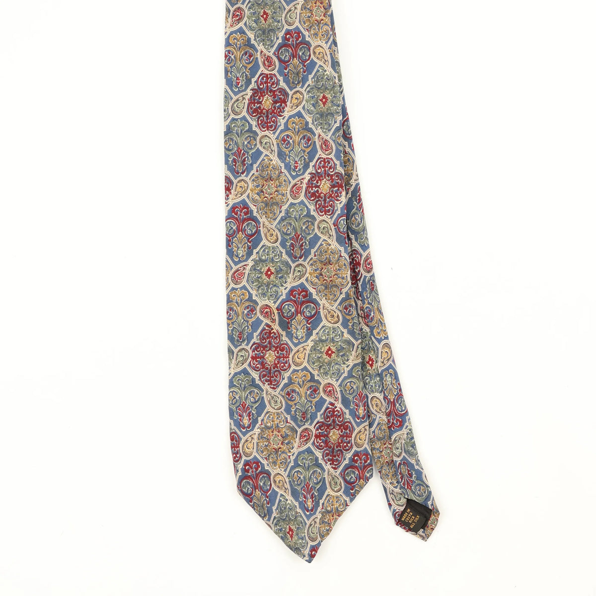 Front Front Detail of Vintage 1990's Paisley Patterned Tie