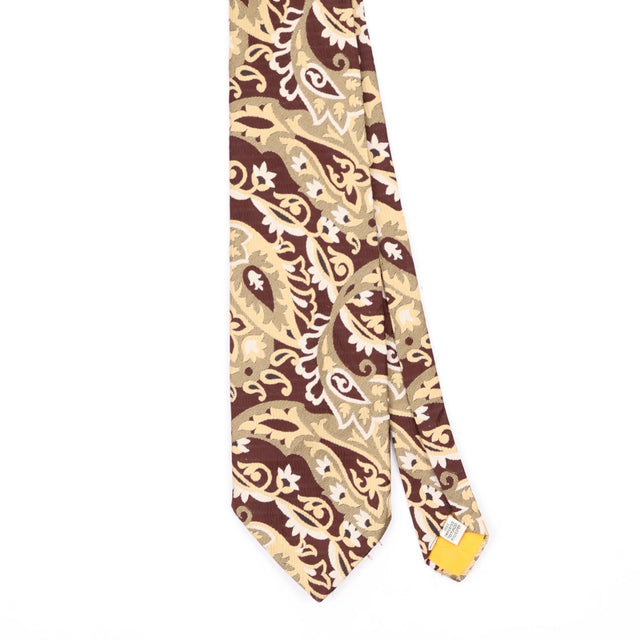 Front Front Detail of Vintage 1980's Damon Paisley Patterned Tie