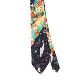 Front Front Detail of Vintage 1990's Nicole Miller Scuba Diving Animal Print Patterned Tie