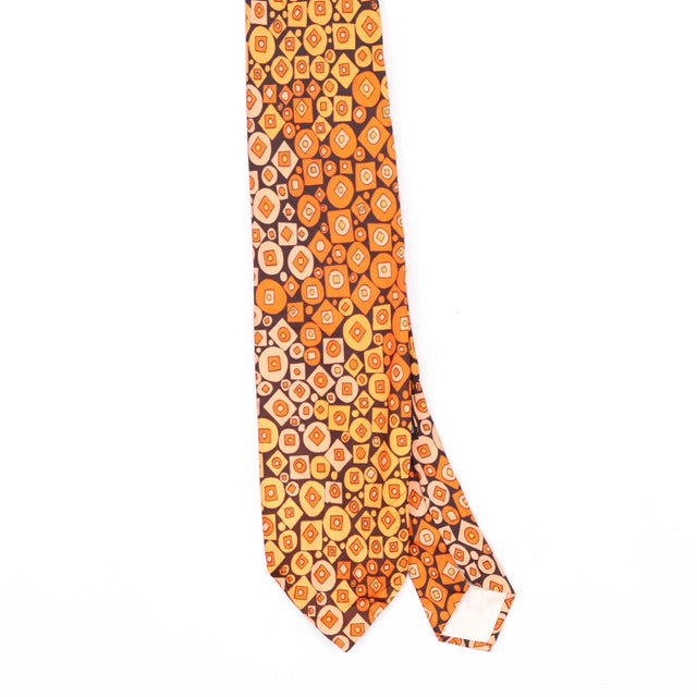 Front Front Detail of Vintage 1970's Geometric Patterned Tie