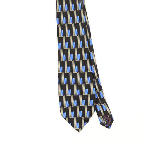 Front Front Detail of Vintage 1990's Geometric Patterned Tie