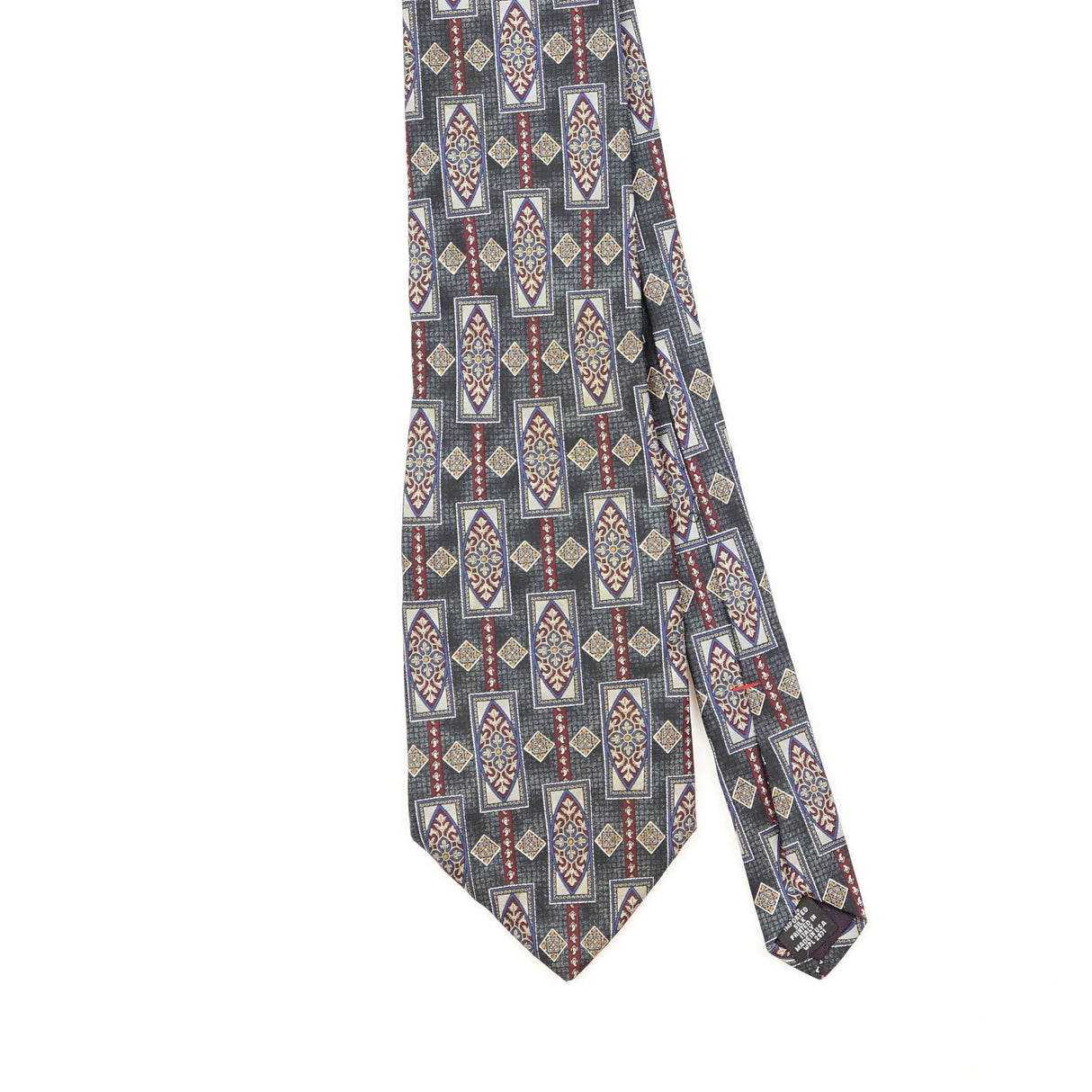Front Detail of Vintage 1990's Geometric Patterned Tie