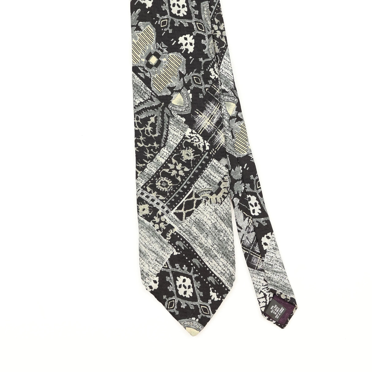 Front Front Detail of Vintage 1990's Guy Laroche Abstract Patterned Tie