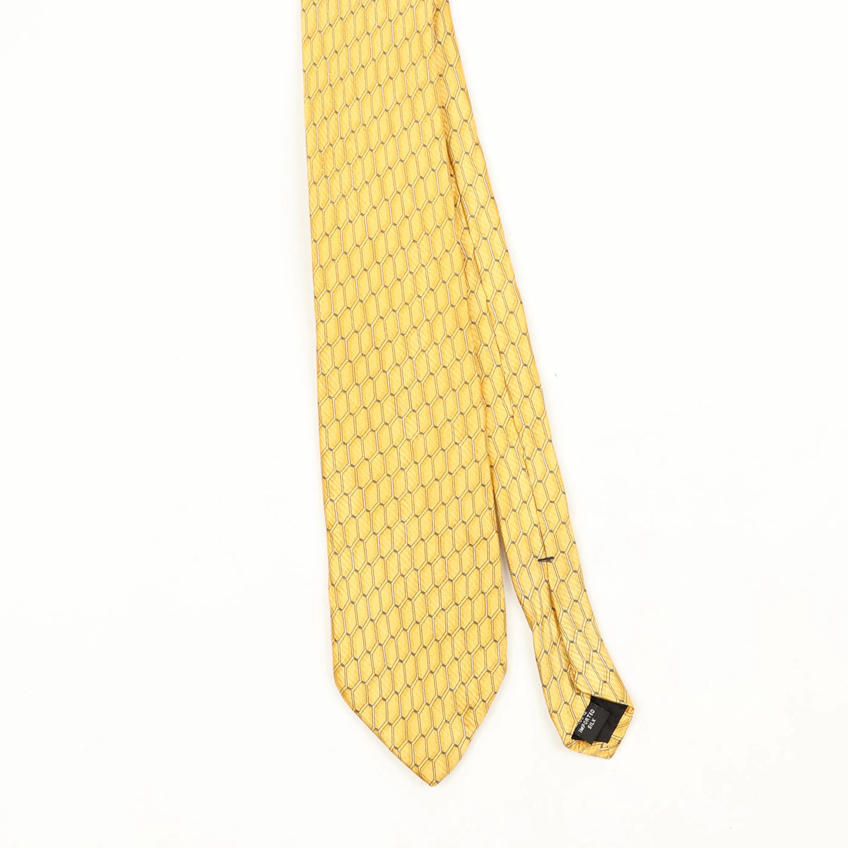 Front Front Detail of Vintage 1990's Perry Ellis Geometric Patterned Tie
