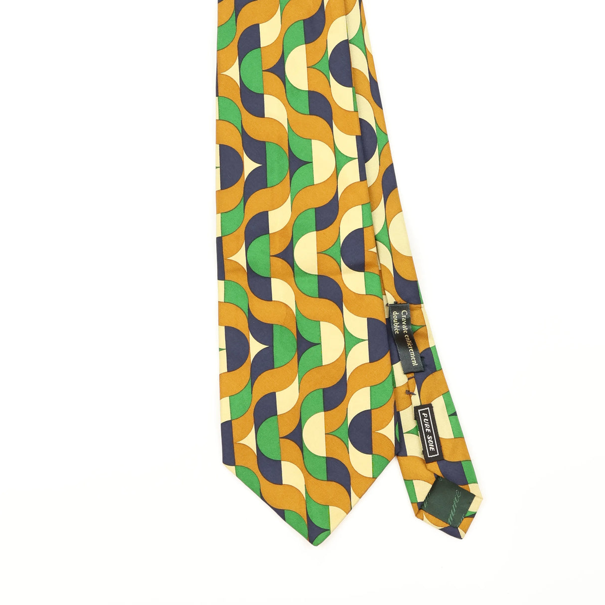 Front Detail of Vintage 1980's Geometric Patterned Tie