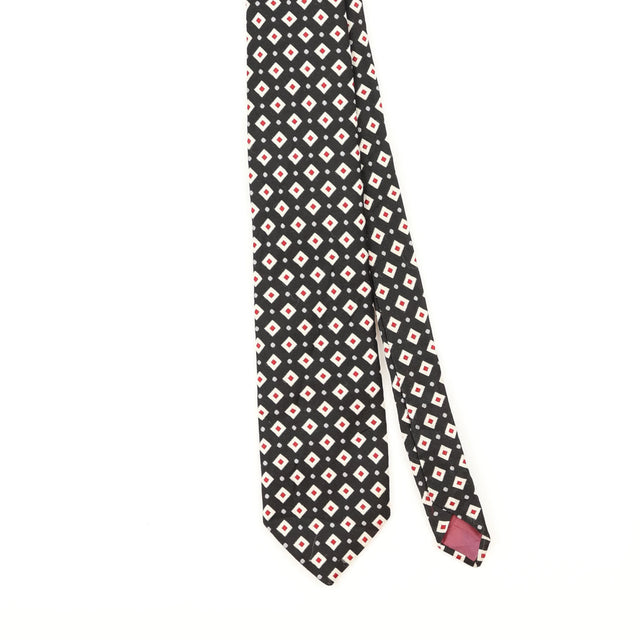 Front Detail of Vintage 1980's Geometric Patterned Tie