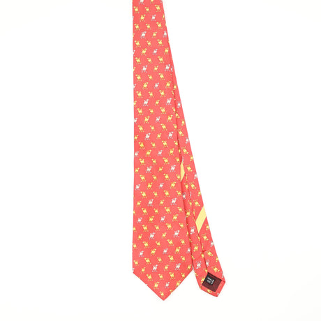 Front Front of Vintage 1990's Salvatore Ferragamo Camels Animal Print Patterned Tie