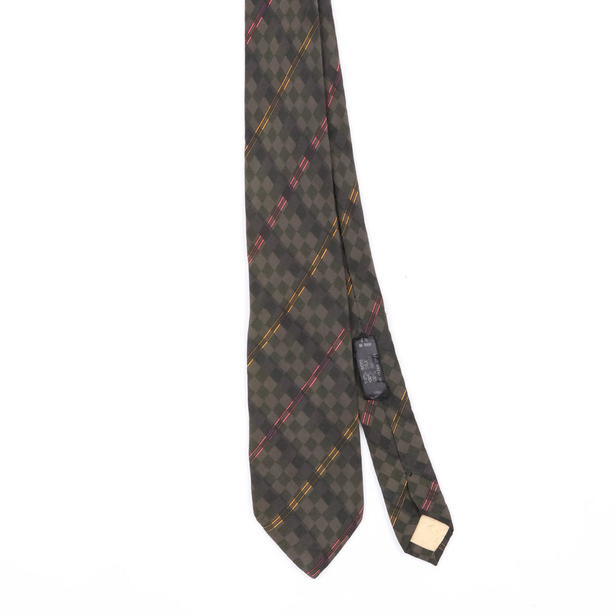 Front Front Detail of Vintage 1990's Check Patterned Tie