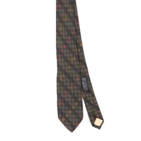 Front Front Detail of Vintage 1990's Check Patterned Tie