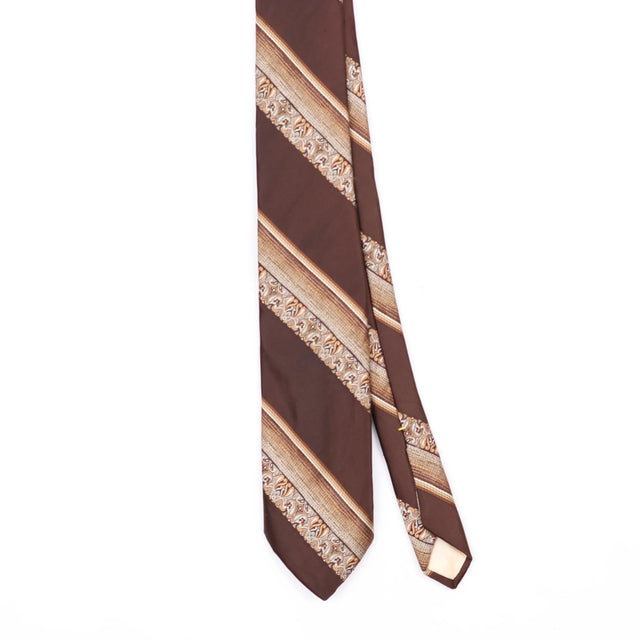 Front Front Detail of Vintage 1980's Don Loper Striped Patterned Tie