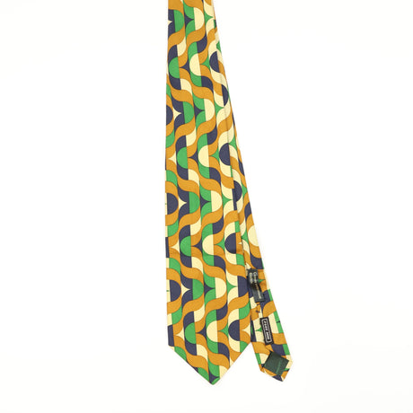Front of Vintage 1980's Geometric Patterned Tie