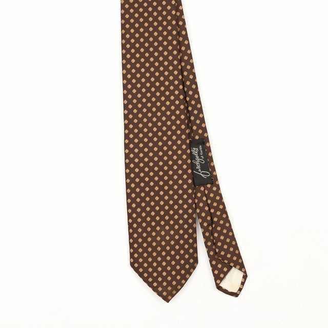 Front Front Detail of Vintage 1980's Christian Dior Geometric Patterned Tie