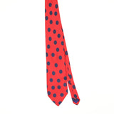 Front Front of Vintage 1990's Perry Ellis Polka Dot Patterned Tie
