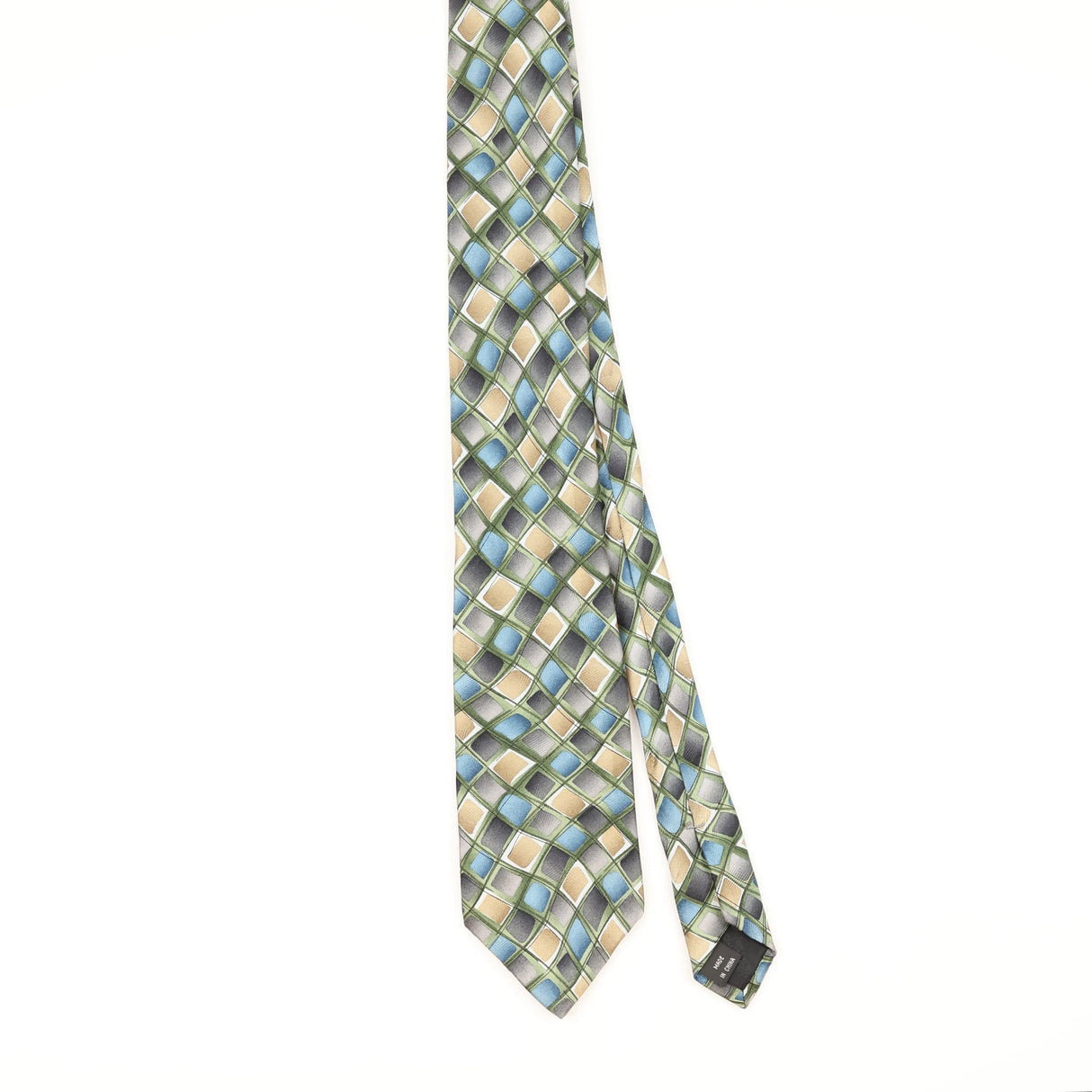 Front of Vintage Jerry Garcia Robert Neurosis Geometric Patterned Tie