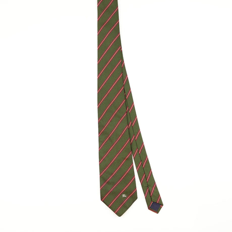 Front of Vintage 1990's Burberry Striped Patterned Tie