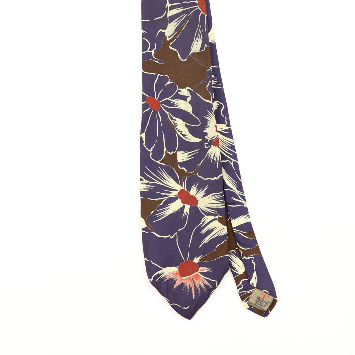 Front Front Detail of Vintage 1990's Robert Talbott Floral Patterned Tie