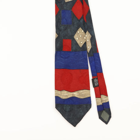Front Detail of Vintage 1990's Abstract Patterned Tie