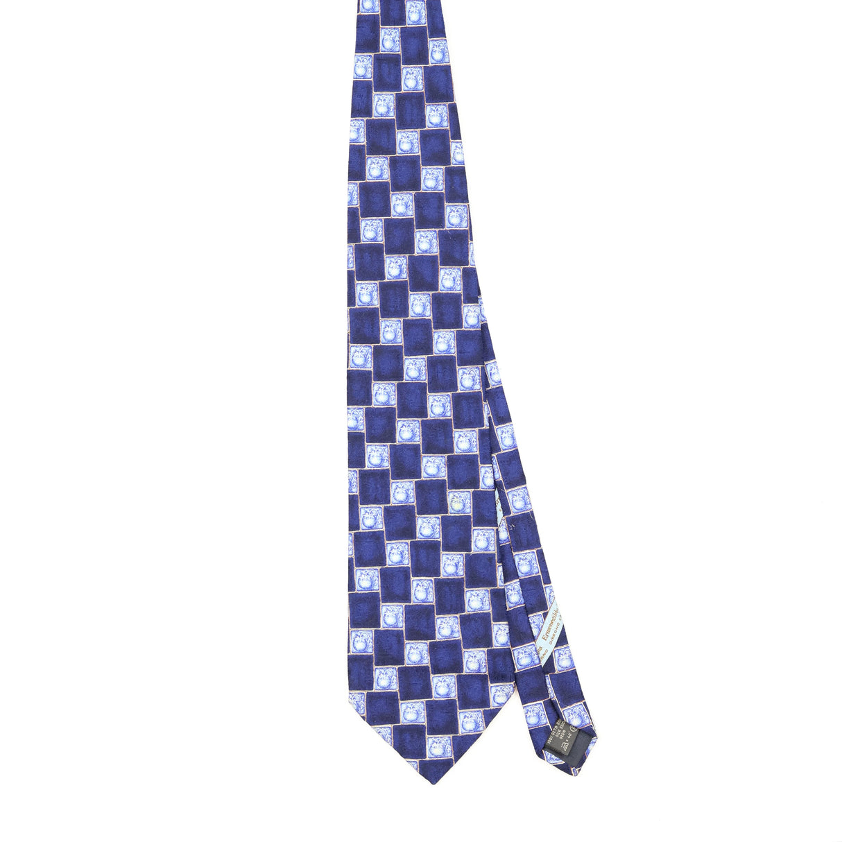 Front Front of Vintage 1990's Ermenegildo Zegna Fruit Geometric Patterned Tie