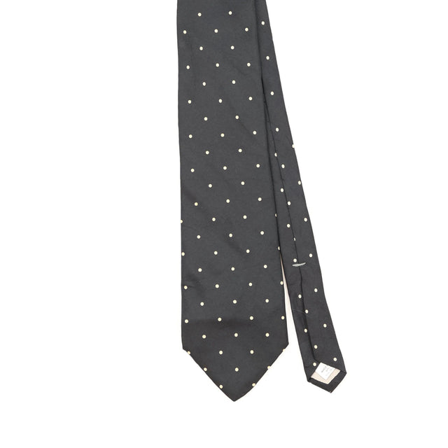 Front Front Detail of Vintage 1990's Polka Dot Patterned Tie