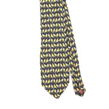 Front Front Detail of Vintage 1990's Jos. A. Bank Birds Geometric Patterned Tie