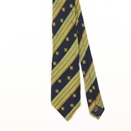 Front Detail of Vintage 1990's Giorgio Armani Striped Patterned Tie