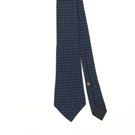 Front Front Detail of Vintage 1990's Christian Dior Polka Dot Patterned Tie