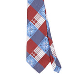 Front Front Detail of Vintage 1980's Plaids & Checks Patterned Tie