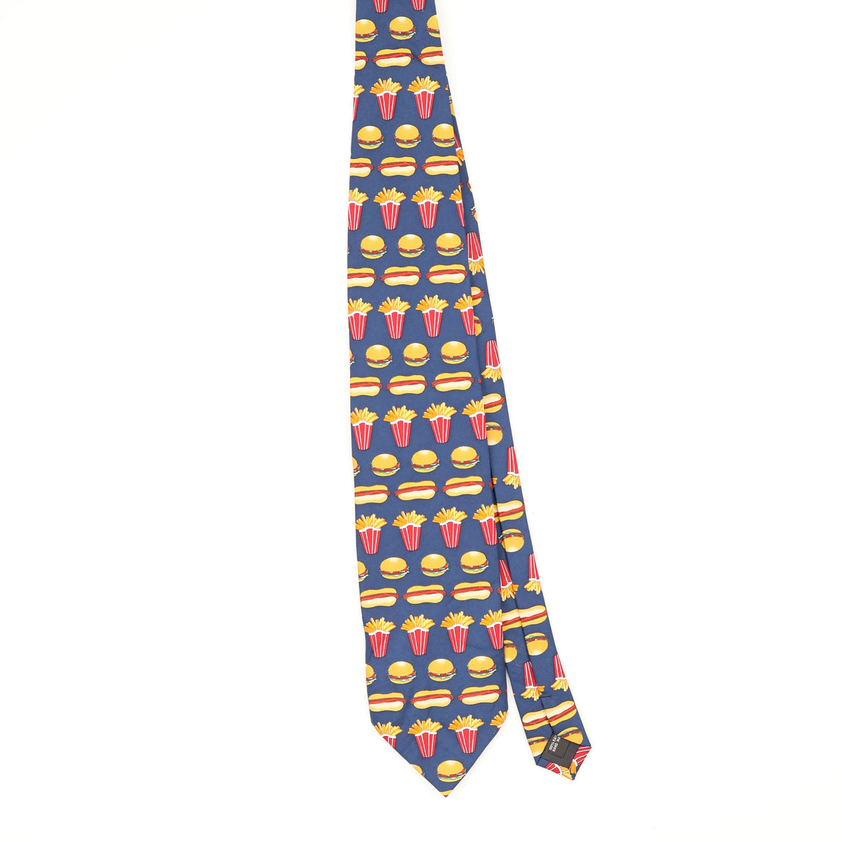Front Front of Vintage Fast Food Cartoon Patterned Tie