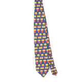 Front Front of Vintage Fast Food Cartoon Patterned Tie