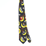 Front Front of Vintage 1990's Looney Tunes Halloween Cartoon Patterned Tie