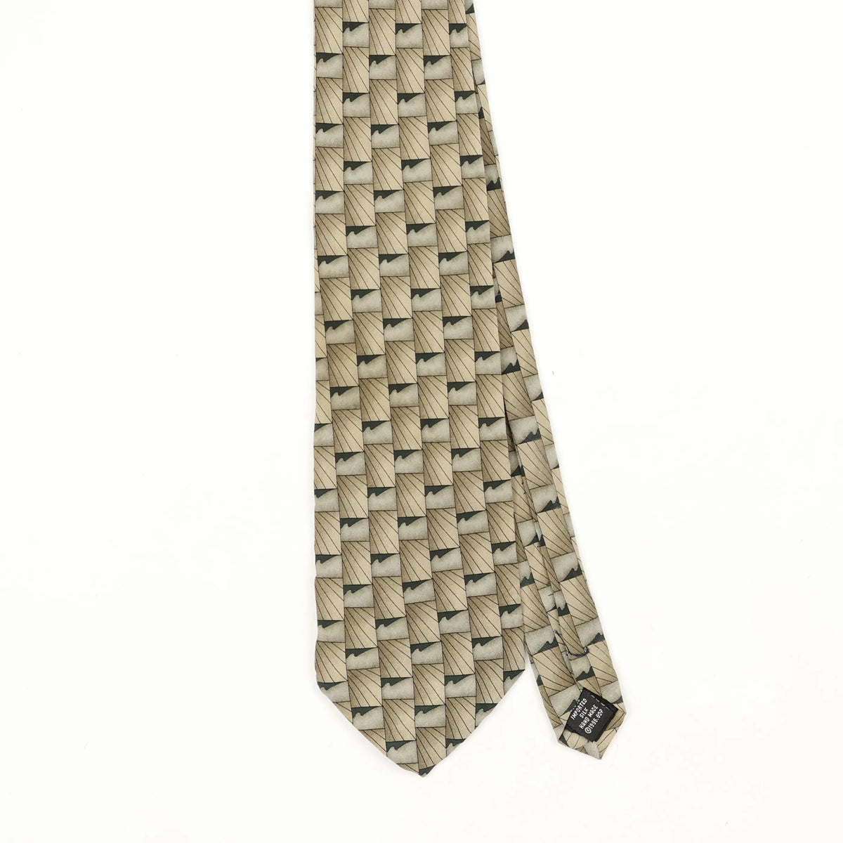 Front Front Detail of Vintage 1990's Grateful Dead Early Morning Rain Geometric Patterned Tie