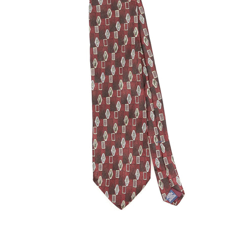 Front Front Detail of Vintage 1990's Diamonds Geometric Patterned Tie