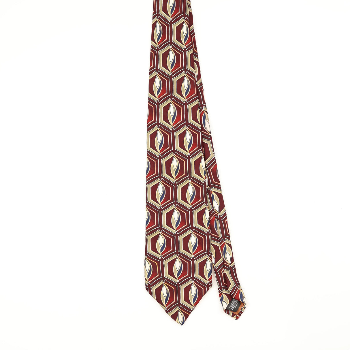 Front Front of Vintage 1990's Oleg Cassini Geometric Patterned Tie