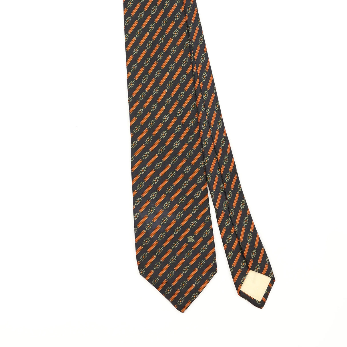 Front Front Detail of Vintage 1990's Celine Geometric Patterned Tie