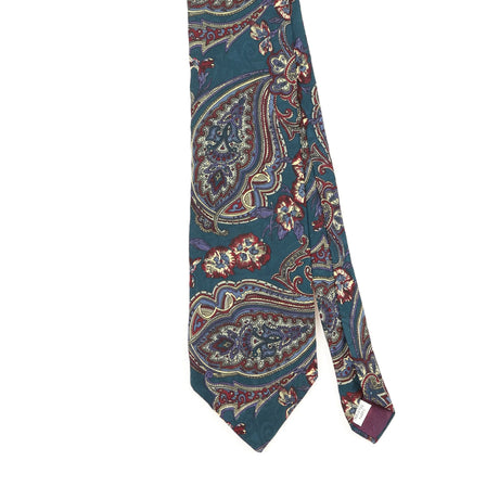 Front Front Detail of Vintage 1990's Paisley Patterned Tie