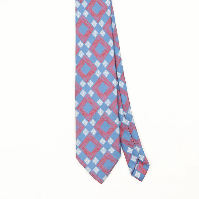 Front Front Detail of Vintage 1980's Wembley Geometric Patterned Tie