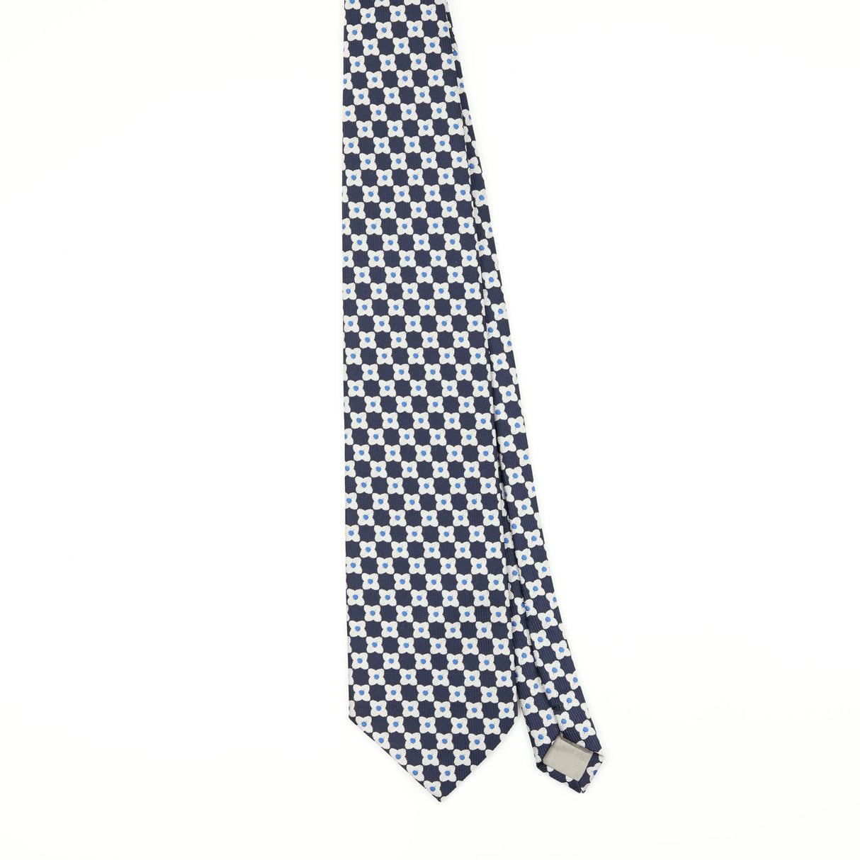 Front Front of Vintage 1990's Flowers Geometric Patterned Tie
