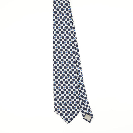 Front Front of Vintage 1990's Flowers Geometric Patterned Tie