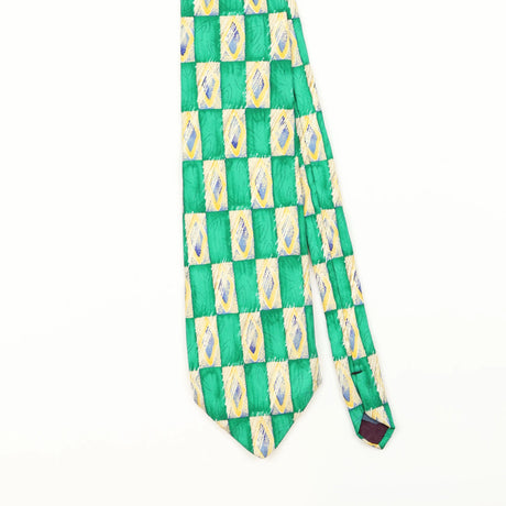 Front Detail of Vintage 1990's Geometric Patterned Tie
