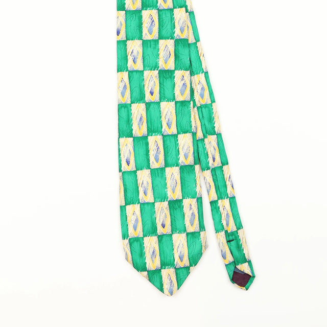 Front Detail of Vintage 1990's Geometric Patterned Tie