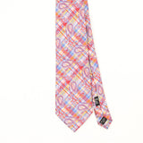 Front Front Detail of Vintage 1990's Tartan Paisley Patterned Tie