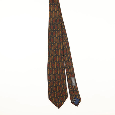 Front of Vintage 1990's Coach Geometric Patterned Tie