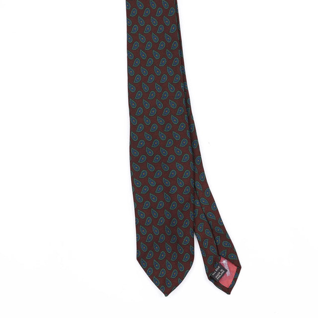 Front Front Detail of Vintage 1980's Paisley Patterned Tie