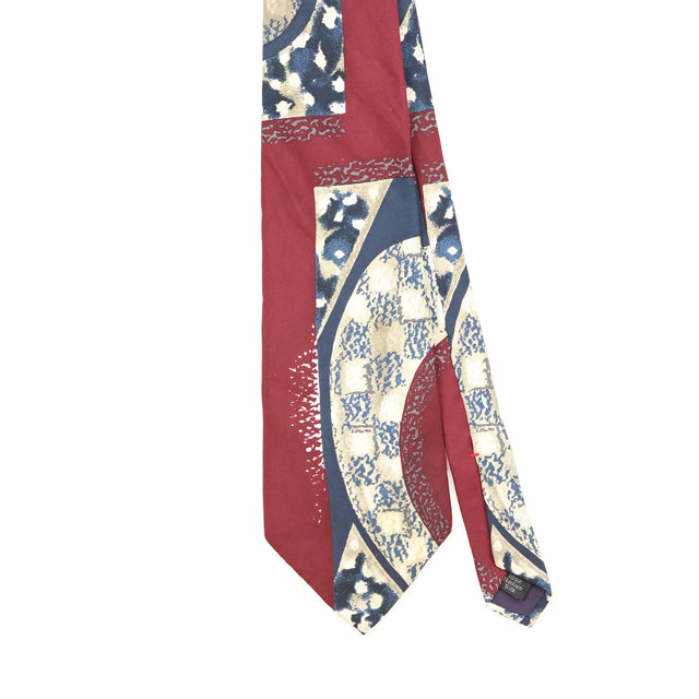 Front Detail of Vintage 1990's Henry Grethel Abstract Patterned Tie