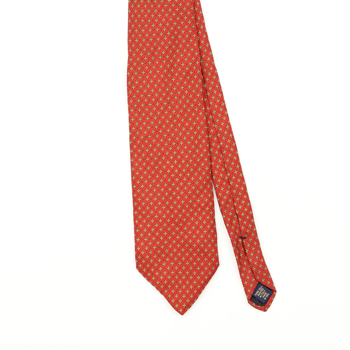 Front Front Detail of Vintage 1990's Brooks Brothers Geometric Patterned Tie